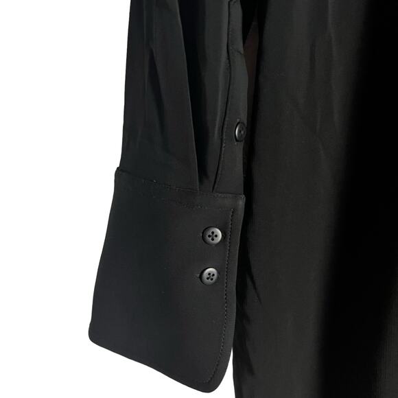 MM LaFleur Black Long Sleeve Collared Button Front Shirt Midi Dress Size 4 - Picture 8 of 10